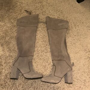 Nine West Women’s Tan Suede Heeled Boots | Size 8.5M